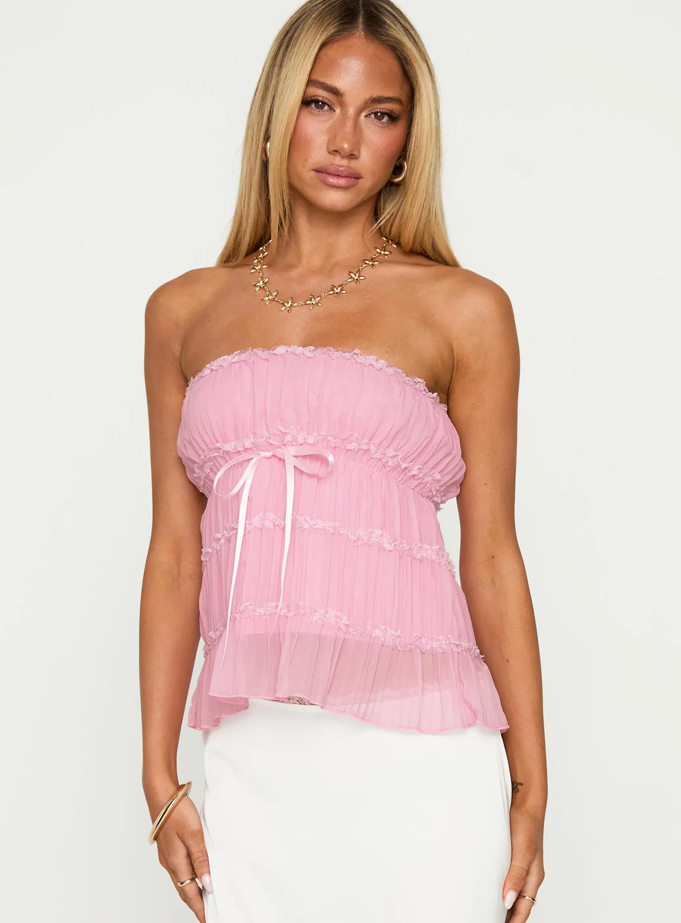 Avelina Strapless Top Pink sold by Princess Polly product image thumbnail 2