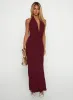 Vortexa Halter Maxi Dress Currant sold by Princess Polly