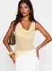 Pretty Little Fears Cowl Neck Top Beige sold by Princess Polly