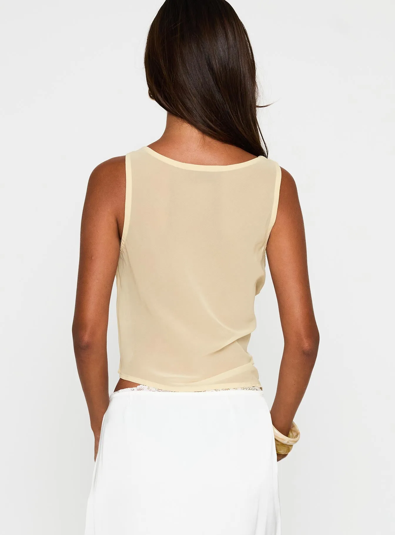 Pretty Little Fears Cowl Neck Top Beige sold by Princess Polly product image thumbnail 5