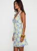 Neelia Mini Dress Blue / Yellow sold by Princess Polly