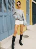 Noble Off The Shoulder Sweater Grey sold by Princess Polly