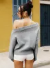 Noble Off The Shoulder Sweater Grey sold by Princess Polly