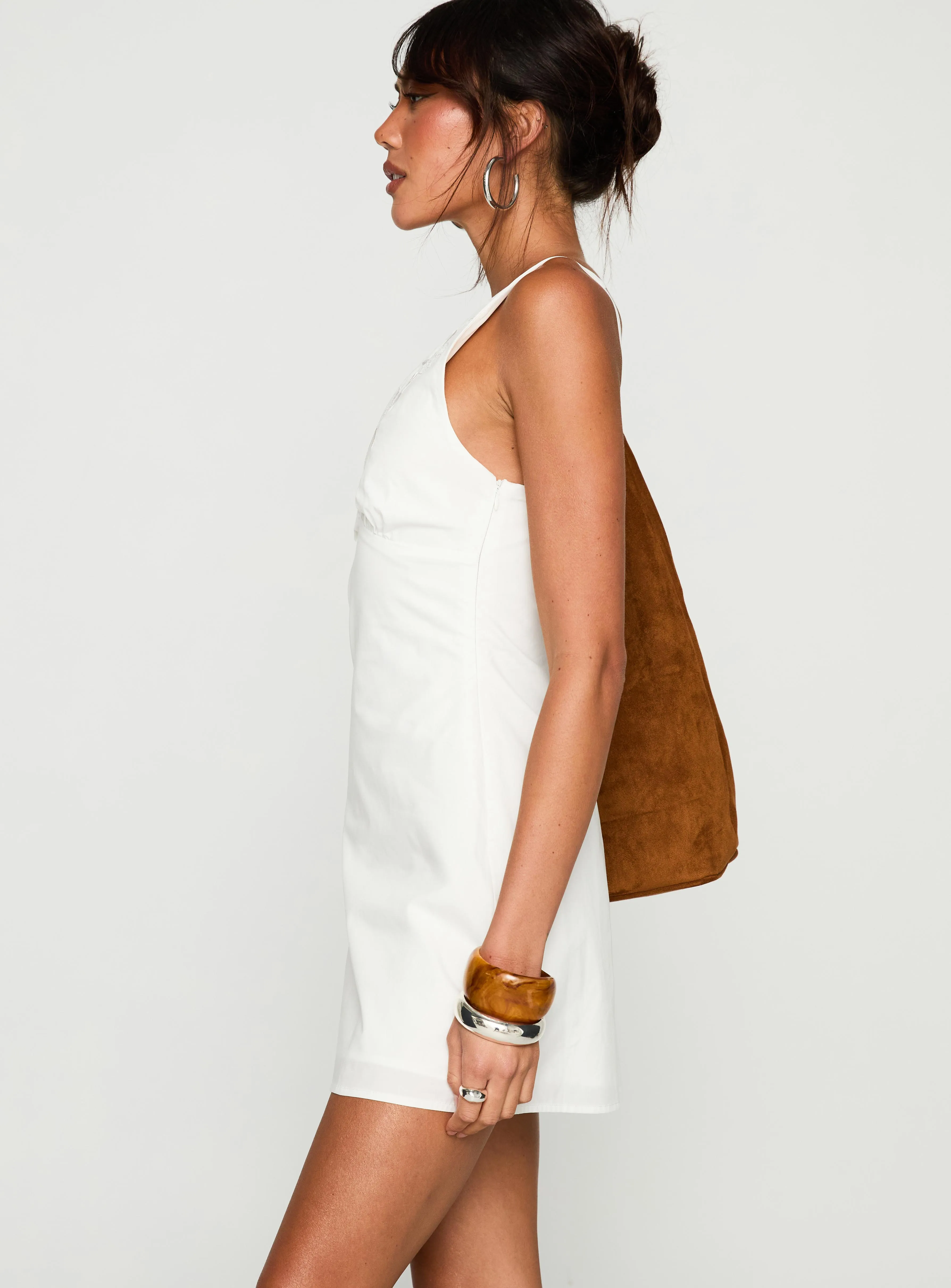 Florien Broderie Mini Dress White sold by Princess Polly product image thumbnail 4