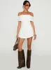 Lucianne Off The Shoulder Mini Dress White sold by Princess Polly