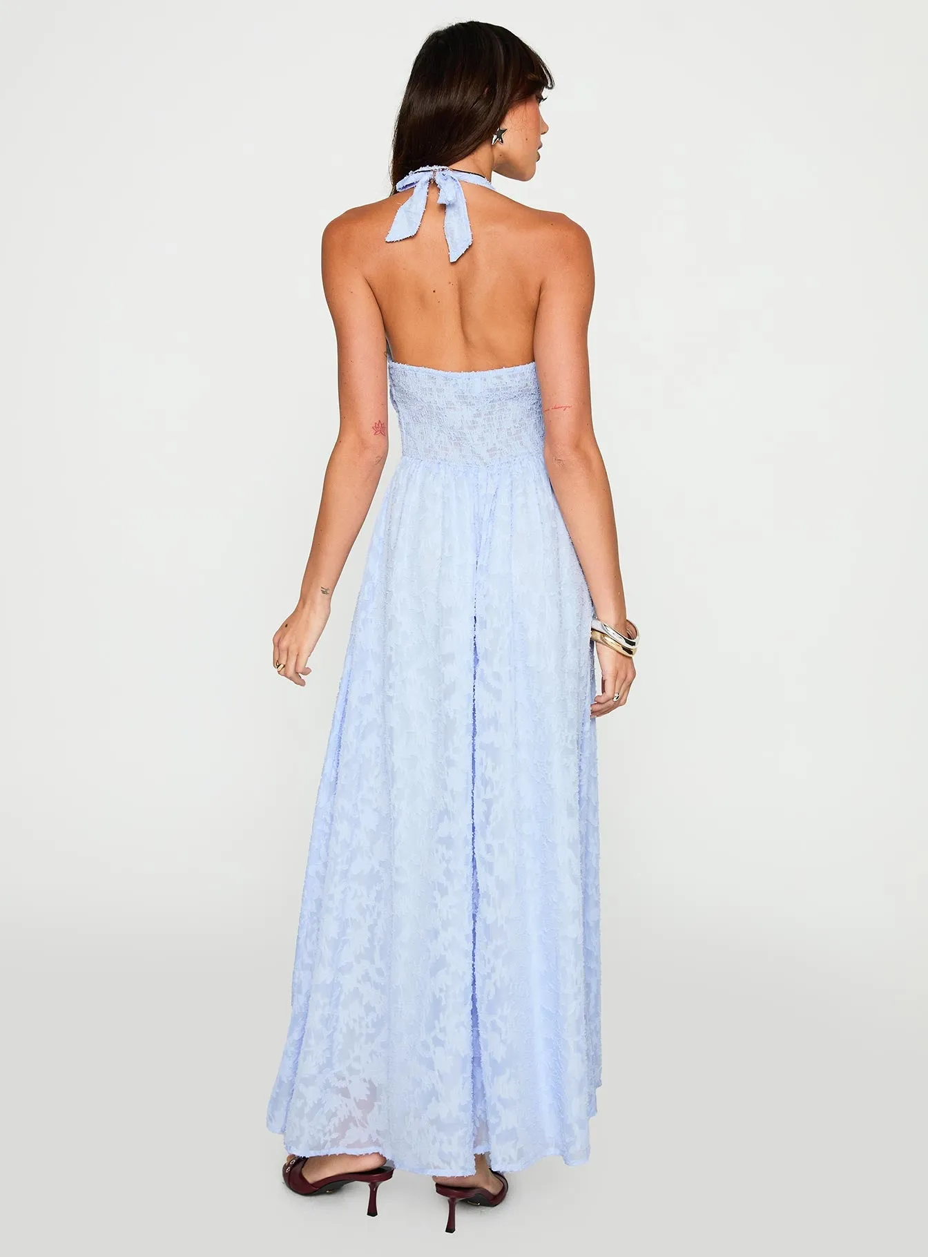 Hours In Silence Drop Waist Maxi Dress Blue sold by Princess Polly product image thumbnail 4