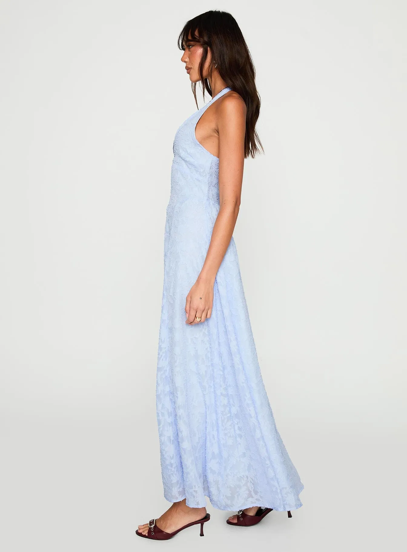 Hours In Silence Drop Waist Maxi Dress Blue sold by Princess Polly product image thumbnail 3