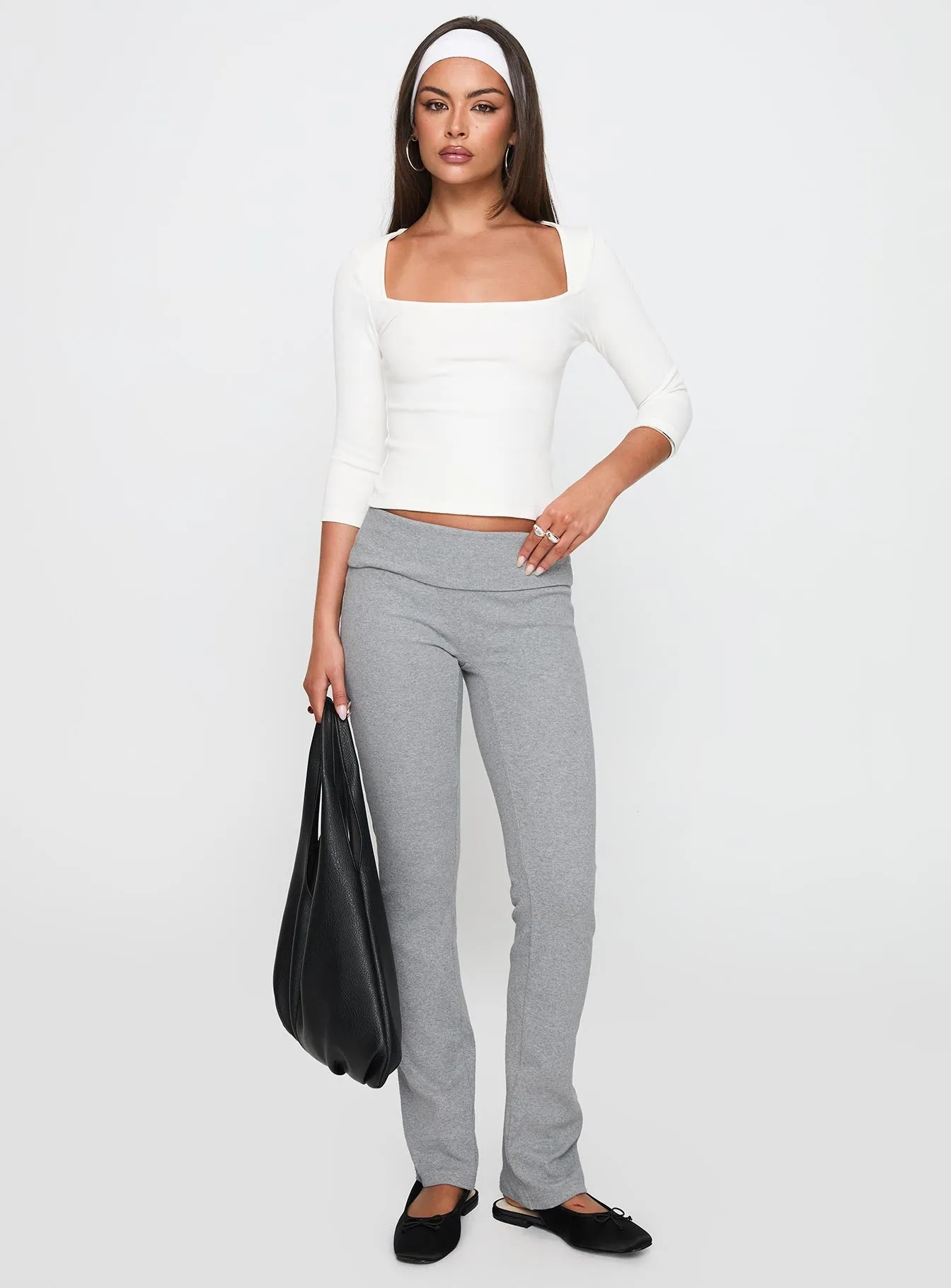 So American Rib 3/4 Sleeve Top White sold by Princess Polly product image thumbnail 3