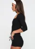 So American Rib 3/4 Sleeve Top Black sold by Princess Polly