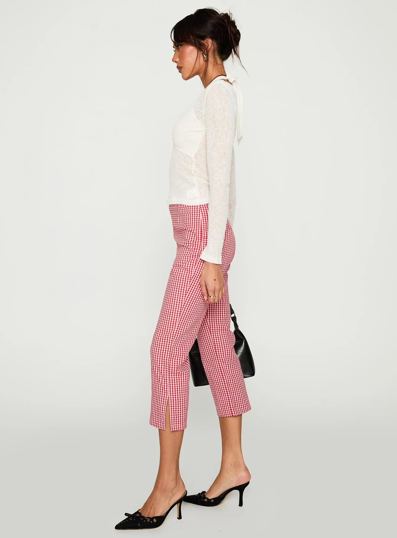 Mignonette Capri Pant Red Gingham sold by Princess Polly product image thumbnail 3