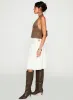 Snowflakes Tie Side Midi Skirt White sold by Princess Polly