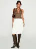 Snowflakes Tie Side Midi Skirt White sold by Princess Polly