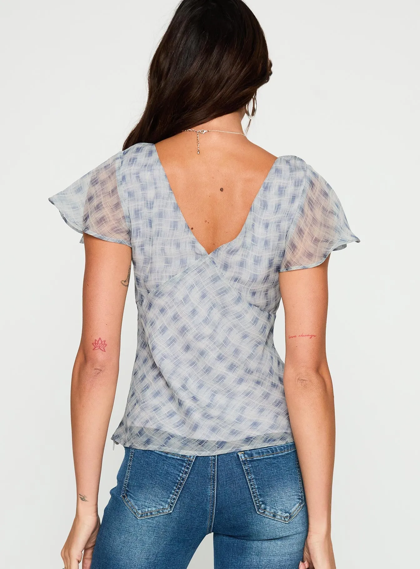 My Last Love Top Blue Check sold by Princess Polly product image thumbnail 4