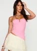 Reminisce Strapless Hardware Detail Top Pink sold by Princess Polly