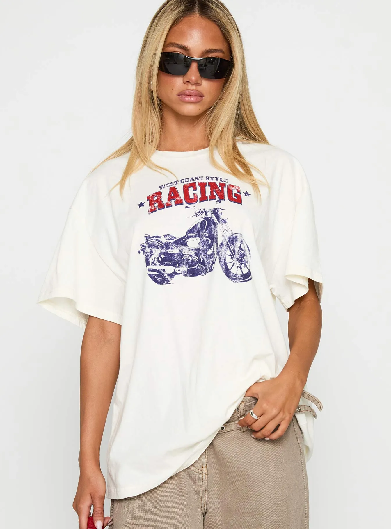 West Coast Style Oversized Tee White sold by Princess Polly product image thumbnail 2