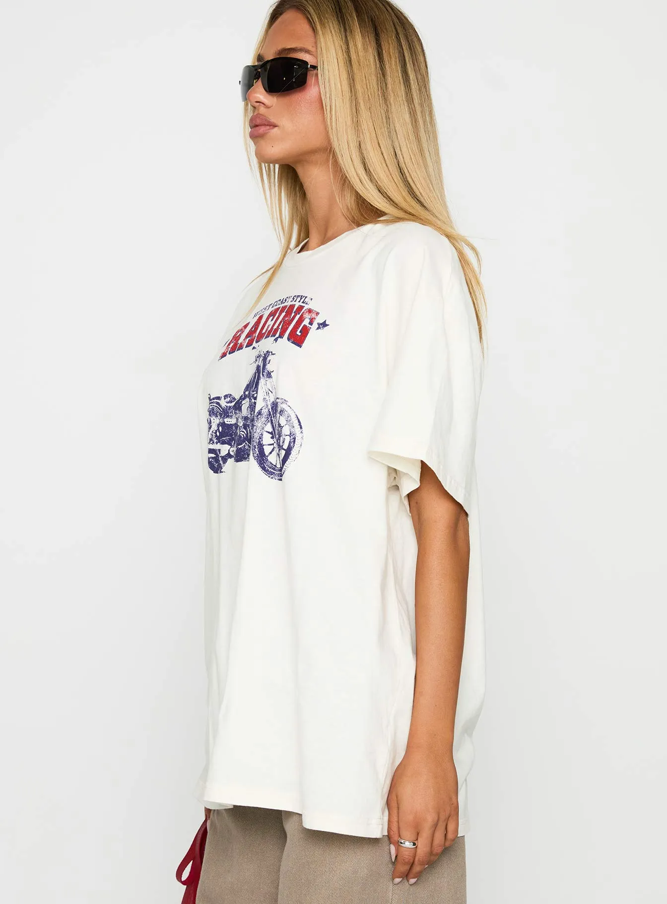 West Coast Style Oversized Tee White sold by Princess Polly product image thumbnail 4