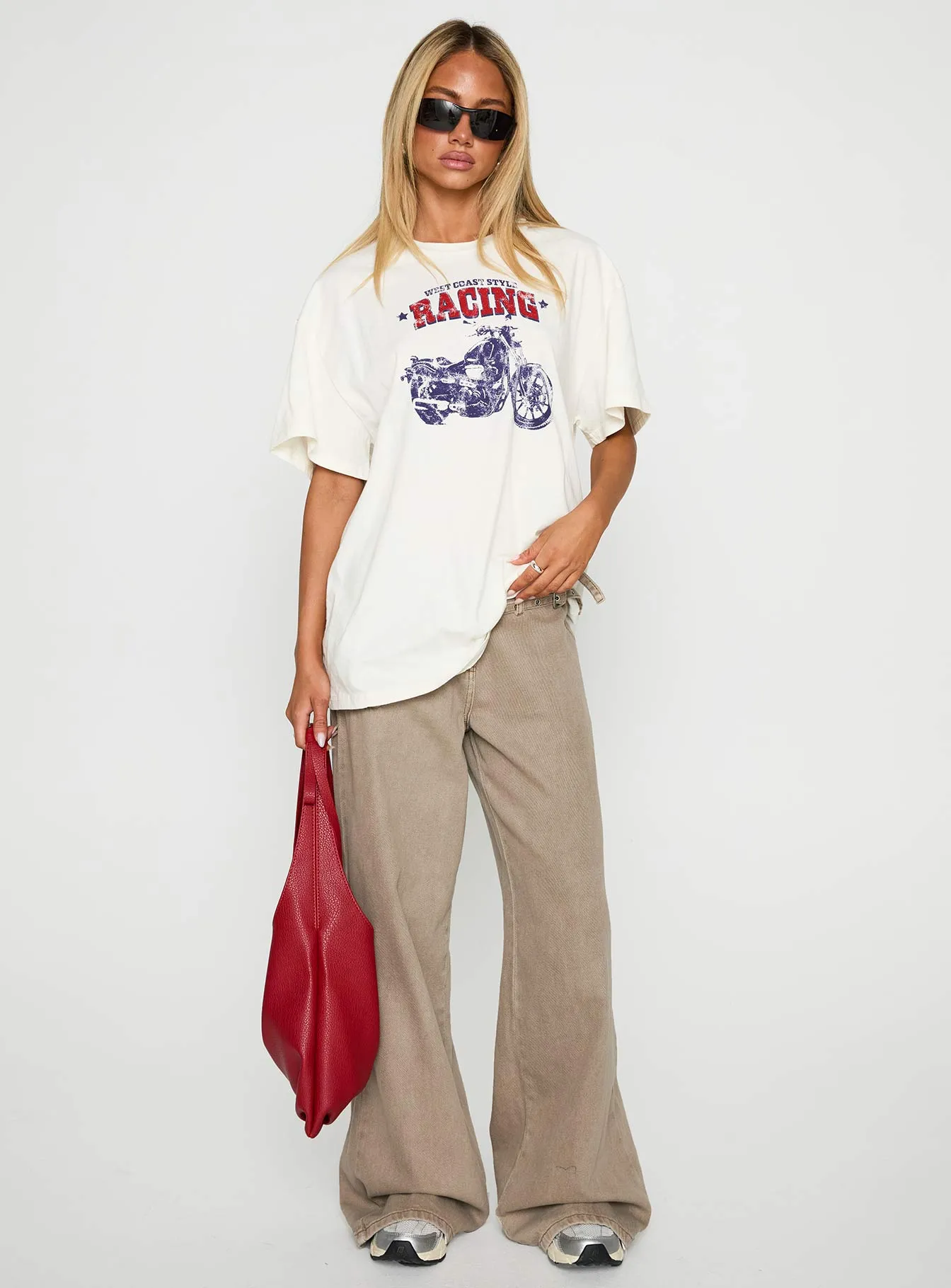 West Coast Style Oversized Tee White sold by Princess Polly product image thumbnail 3