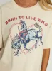 Born To Live Wild Graphic Top White sold by Princess Polly