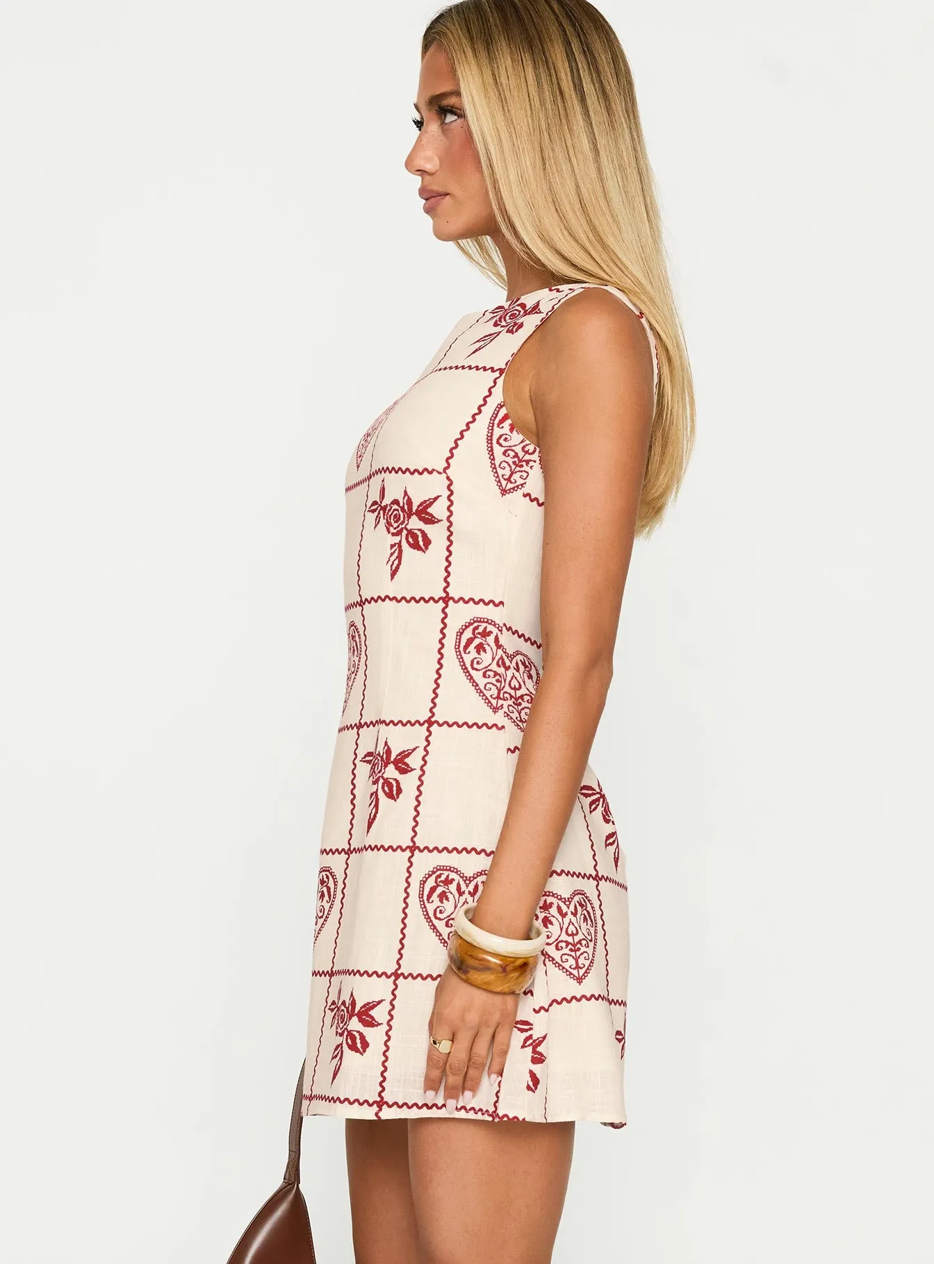 Alfalfa Shift Mini Dress Red Floral Check sold by Princess Polly product image thumbnail 4