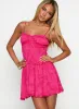 Karmic Shirred Mini Dress Magenta sold by Princess Polly