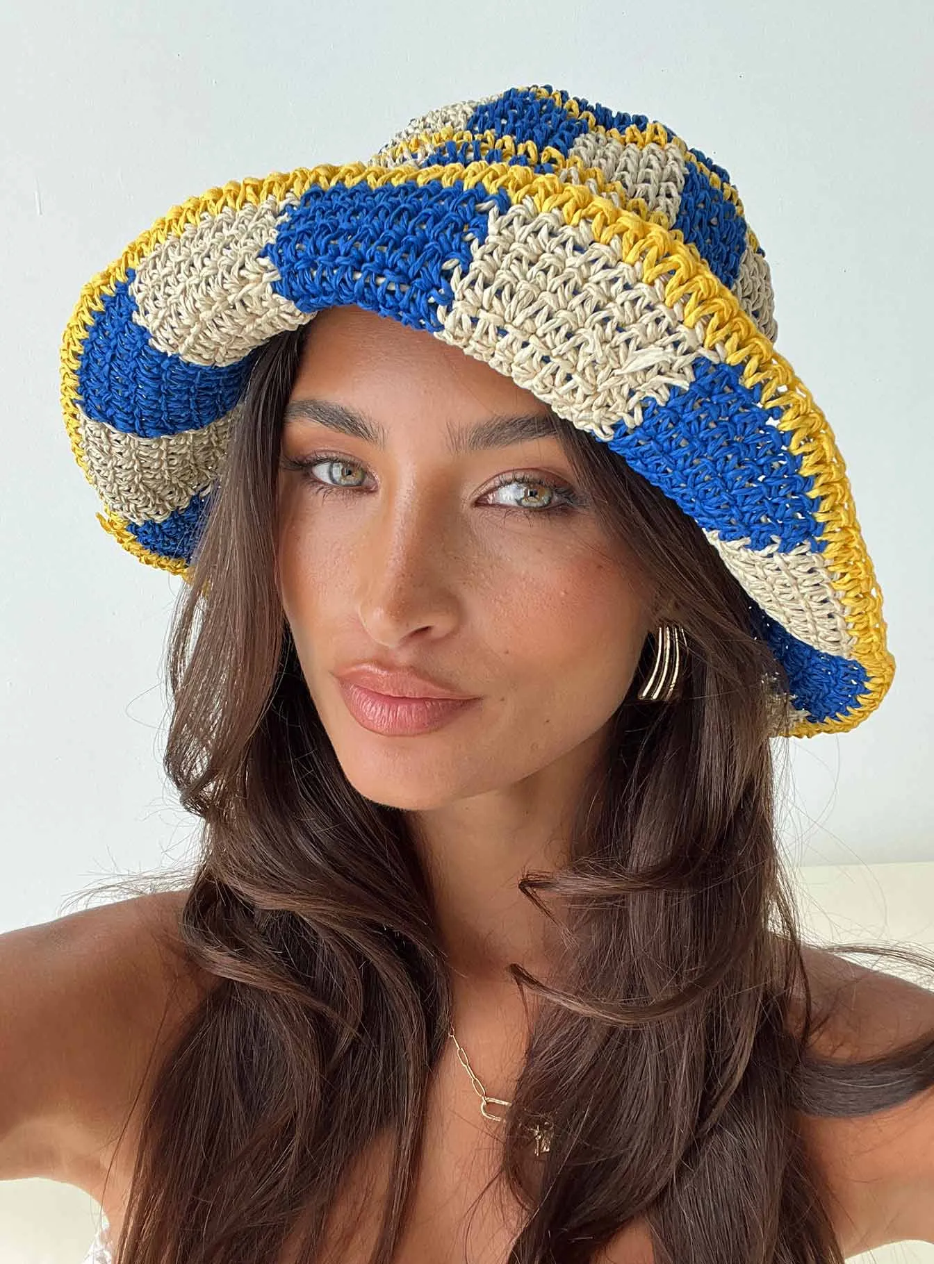 Count Me In Crochet Bucket Hat Multi sold by Princess Polly