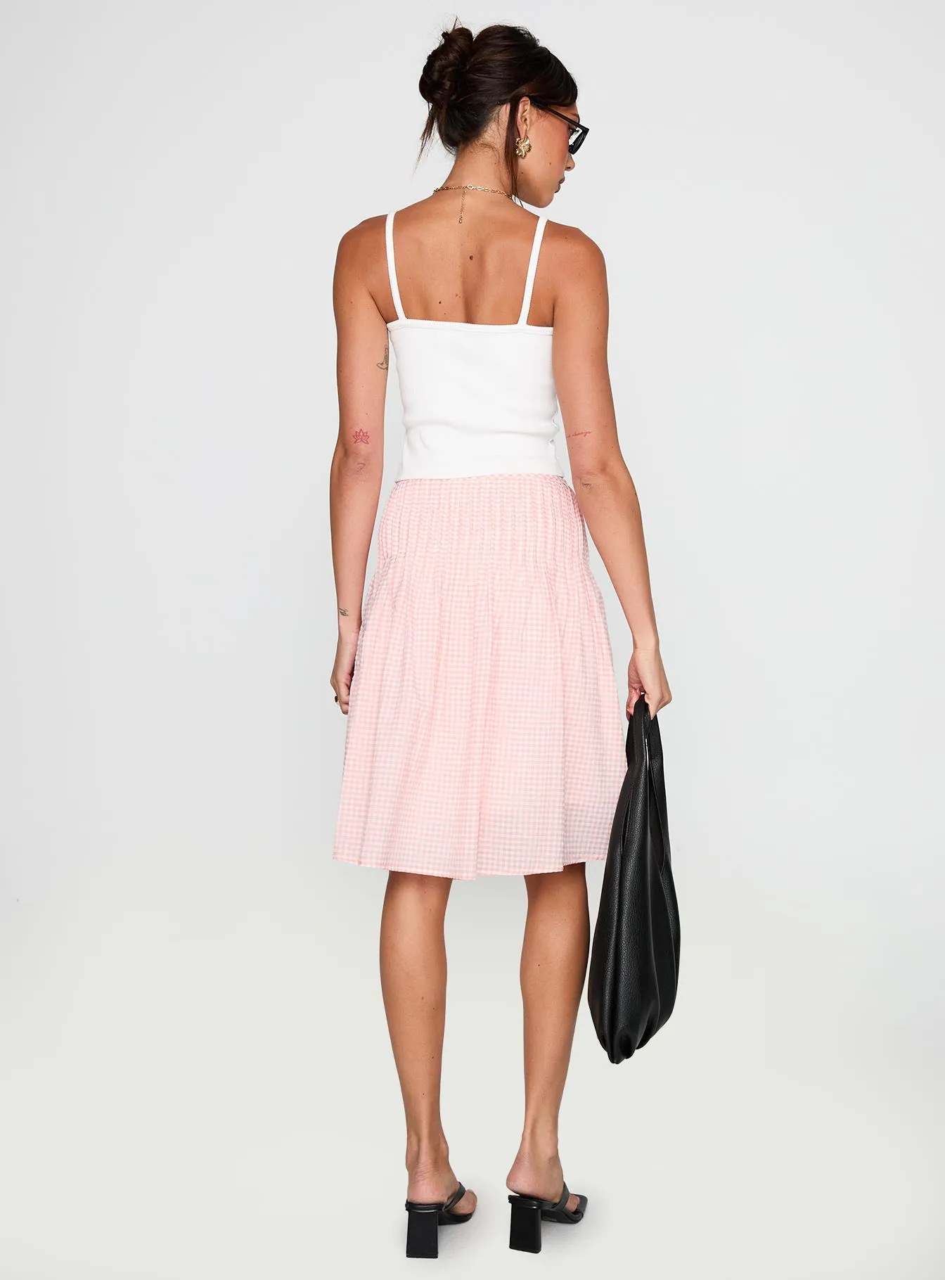 Maryanna Midi Skirt Pink Gingham sold by Princess Polly product image thumbnail 5