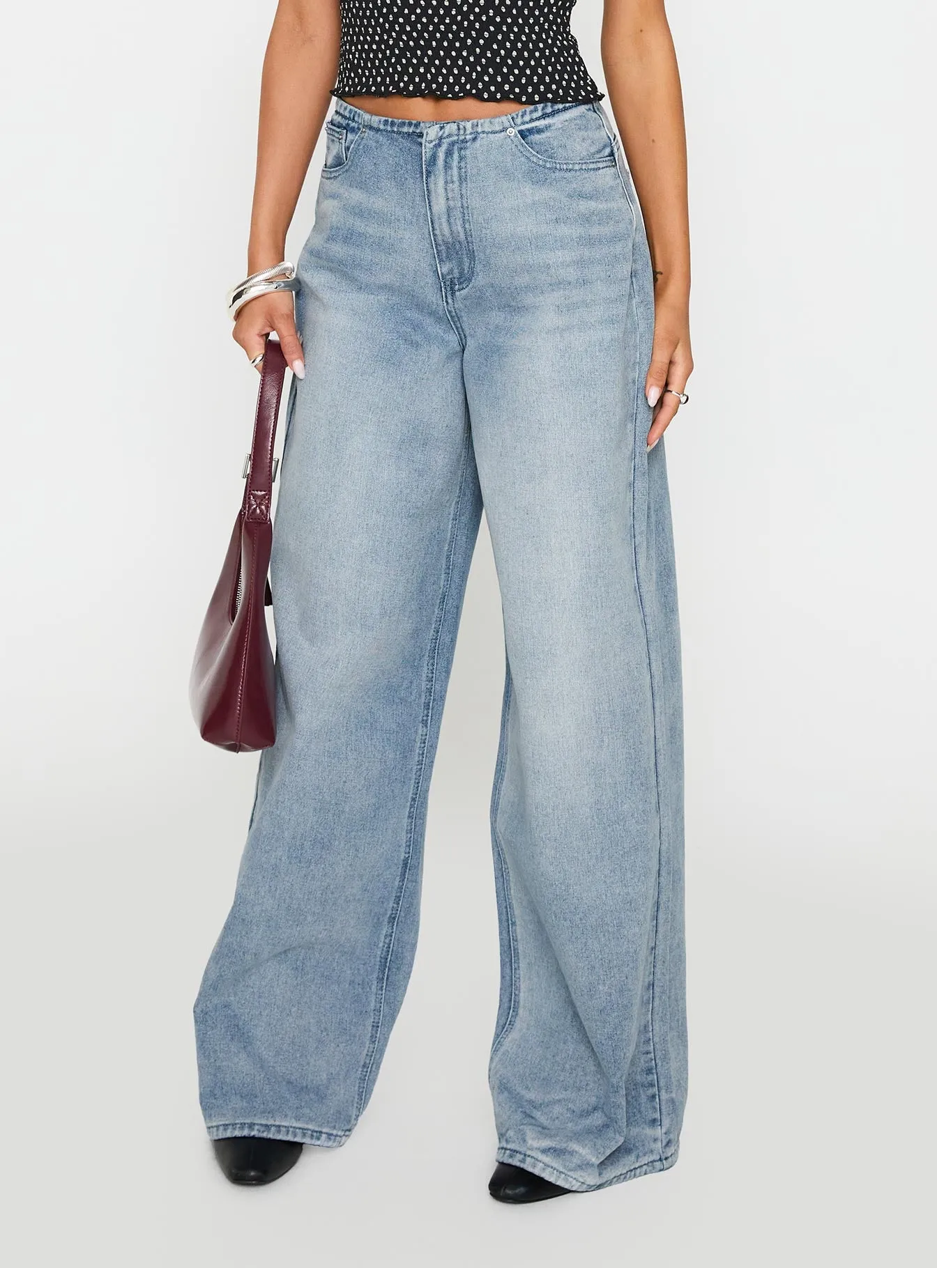 Bowe Low Rise Wide Leg Jeans Blue sold by Princess Polly product image thumbnail 2