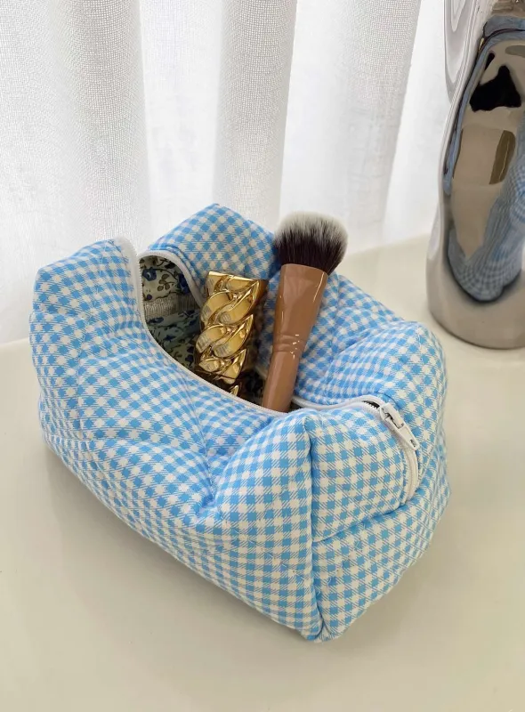 My Everything Pouch Blue Gingham sold by Princess Polly