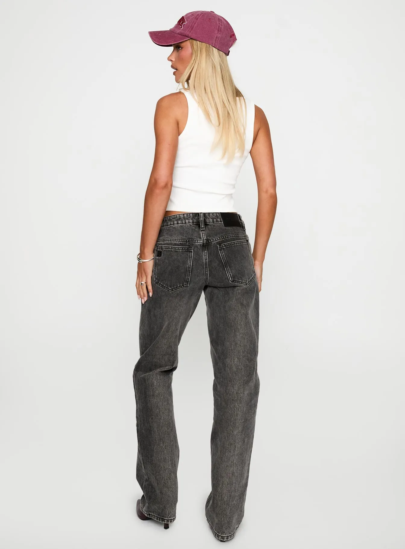 Better Half Low Rise Straight Leg Jeans Charcoal sold by Princess Polly product image thumbnail 5