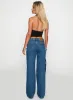On Sunset Mid Rise Straight Leg Jeans Dark Wash sold by Princess Polly