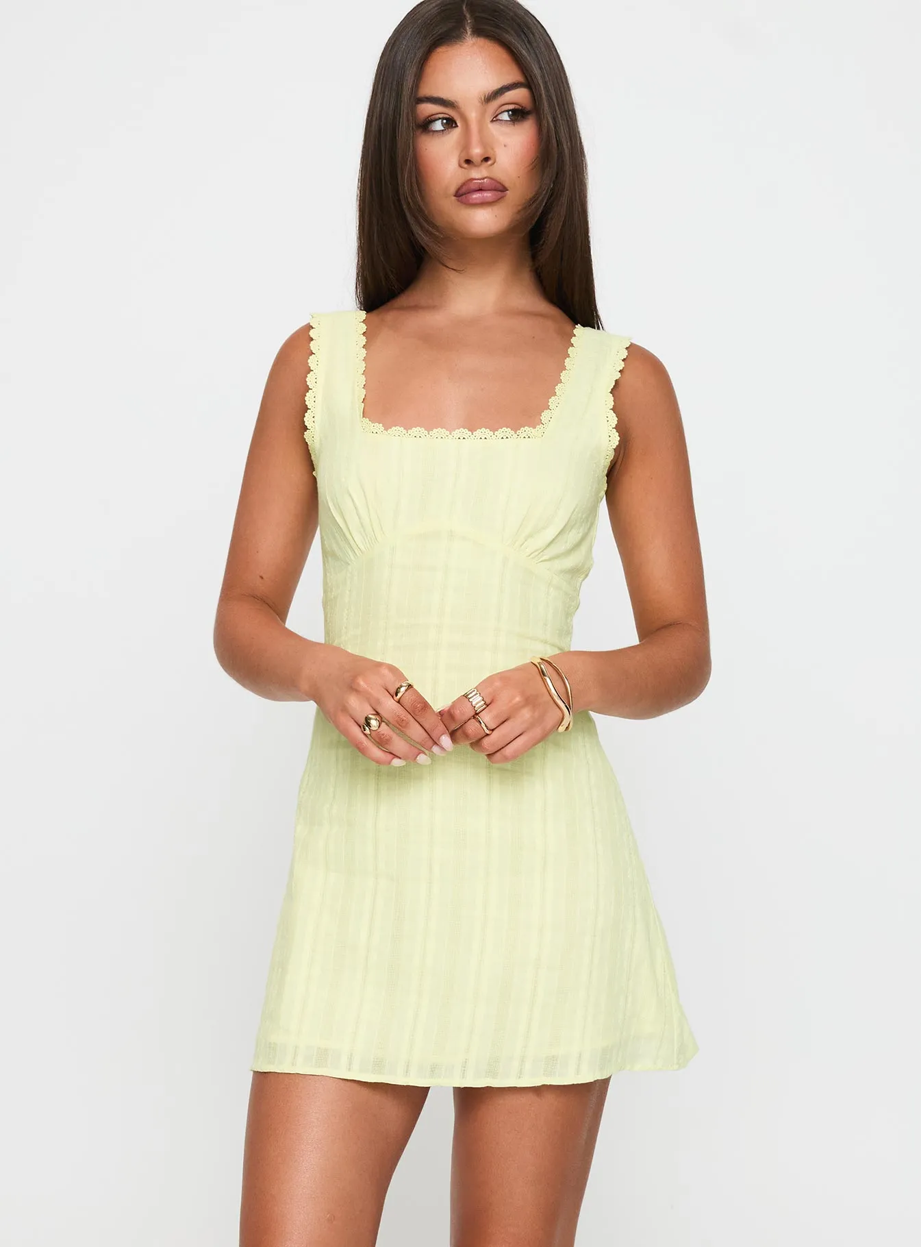 Dasha Mini Dress Lemon sold by Princess Polly product image thumbnail 2