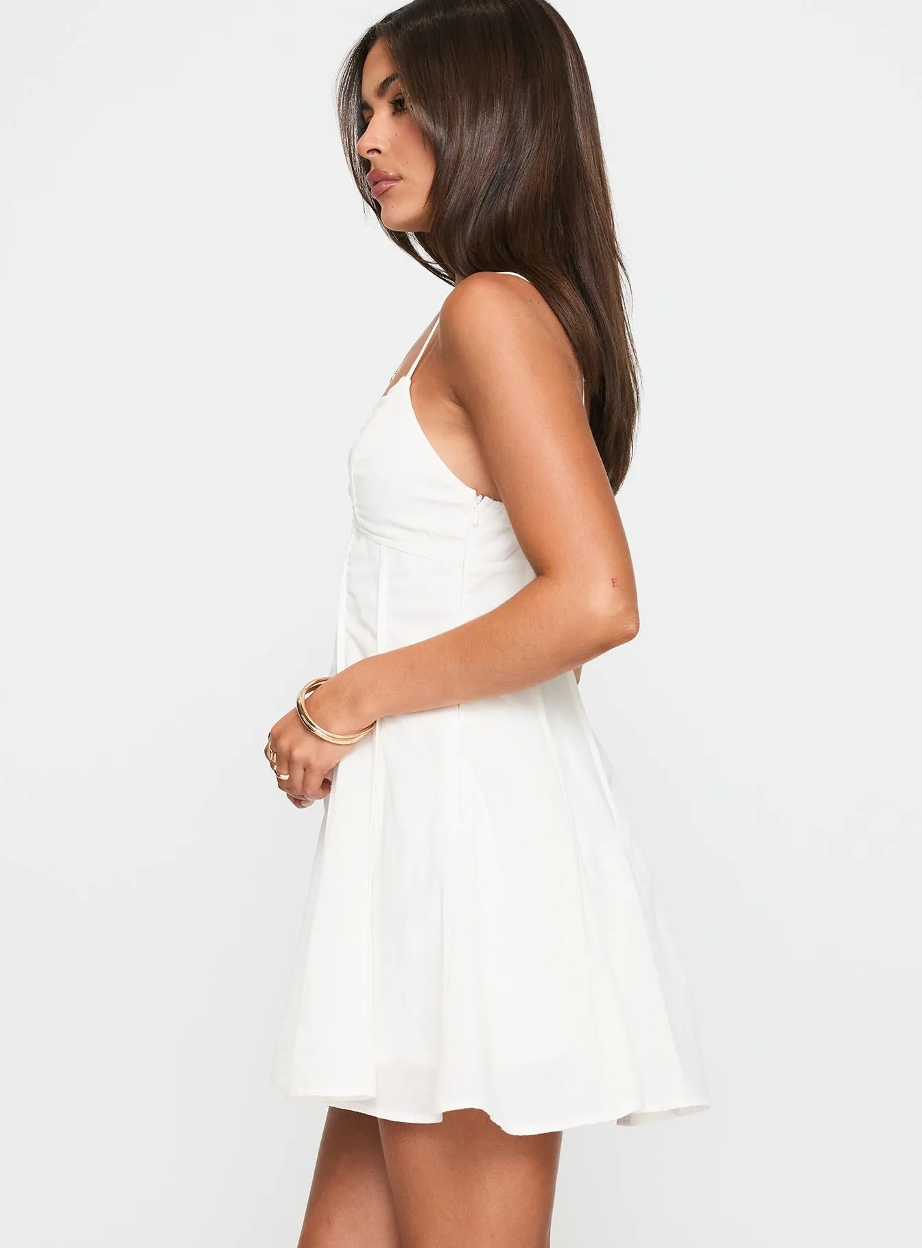 Libertie Pleat Mini Dress White sold by Princess Polly product image thumbnail 4