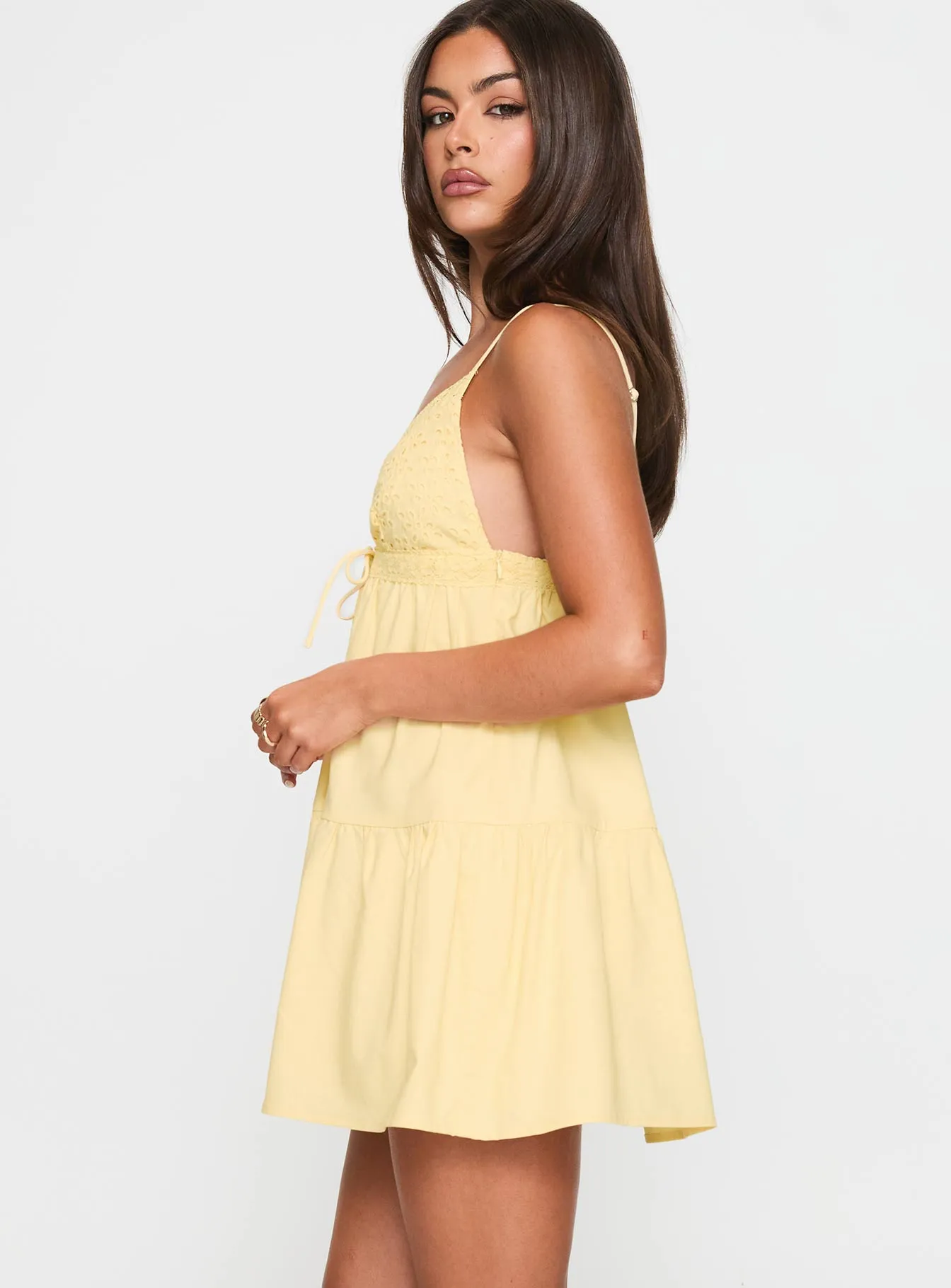 Nicoletta Mini Dress Lemon sold by Princess Polly product image thumbnail 4