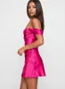 Zabbarra Off The Shoulder Mini Dress Hot Pink sold by Princess Polly