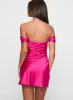 Zabbarra Off The Shoulder Mini Dress Hot Pink sold by Princess Polly