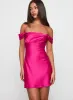 Zabbarra Off The Shoulder Mini Dress Hot Pink sold by Princess Polly
