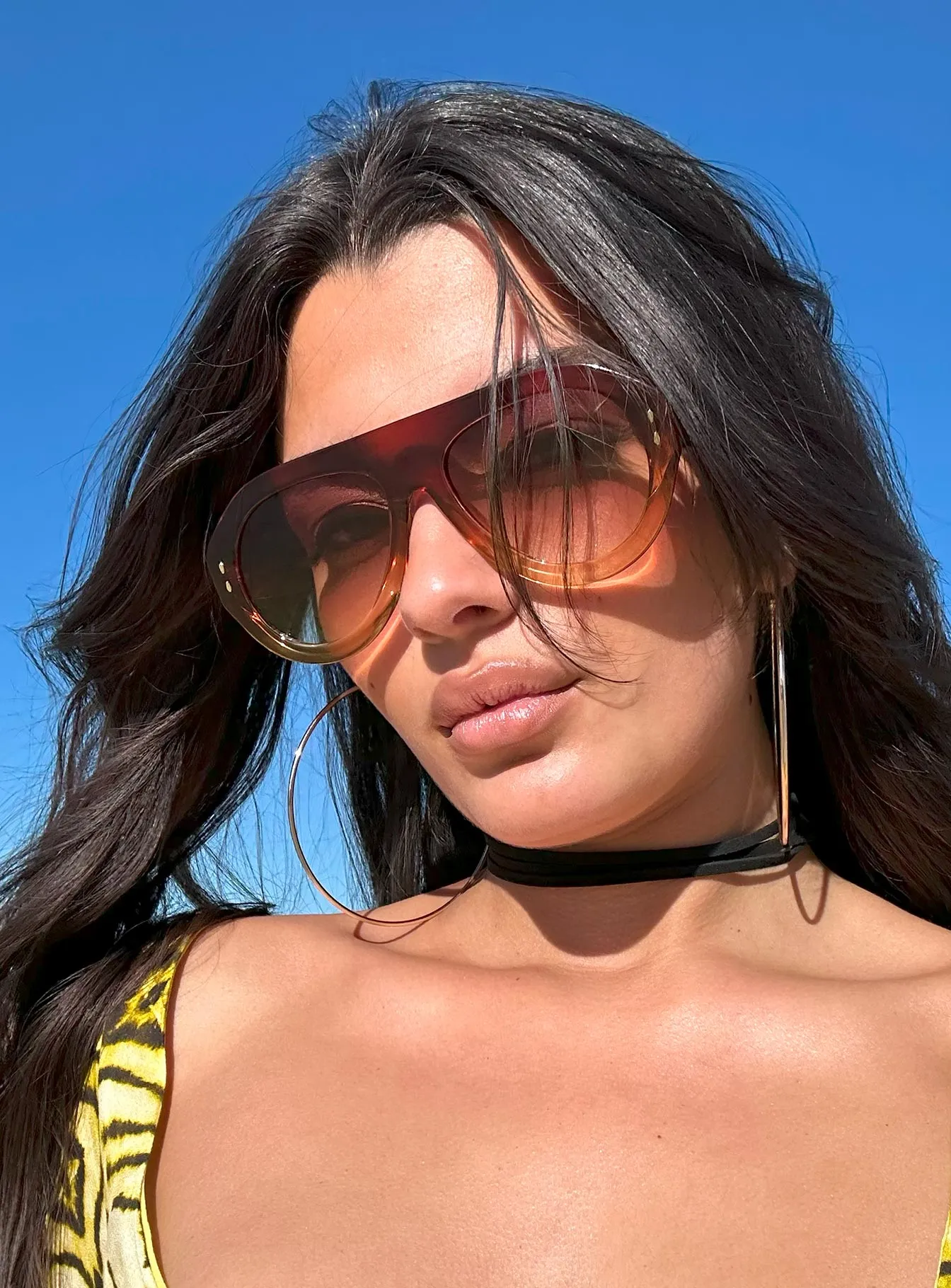 No Stylist Aviator Sunglasses Brown sold by Princess Polly