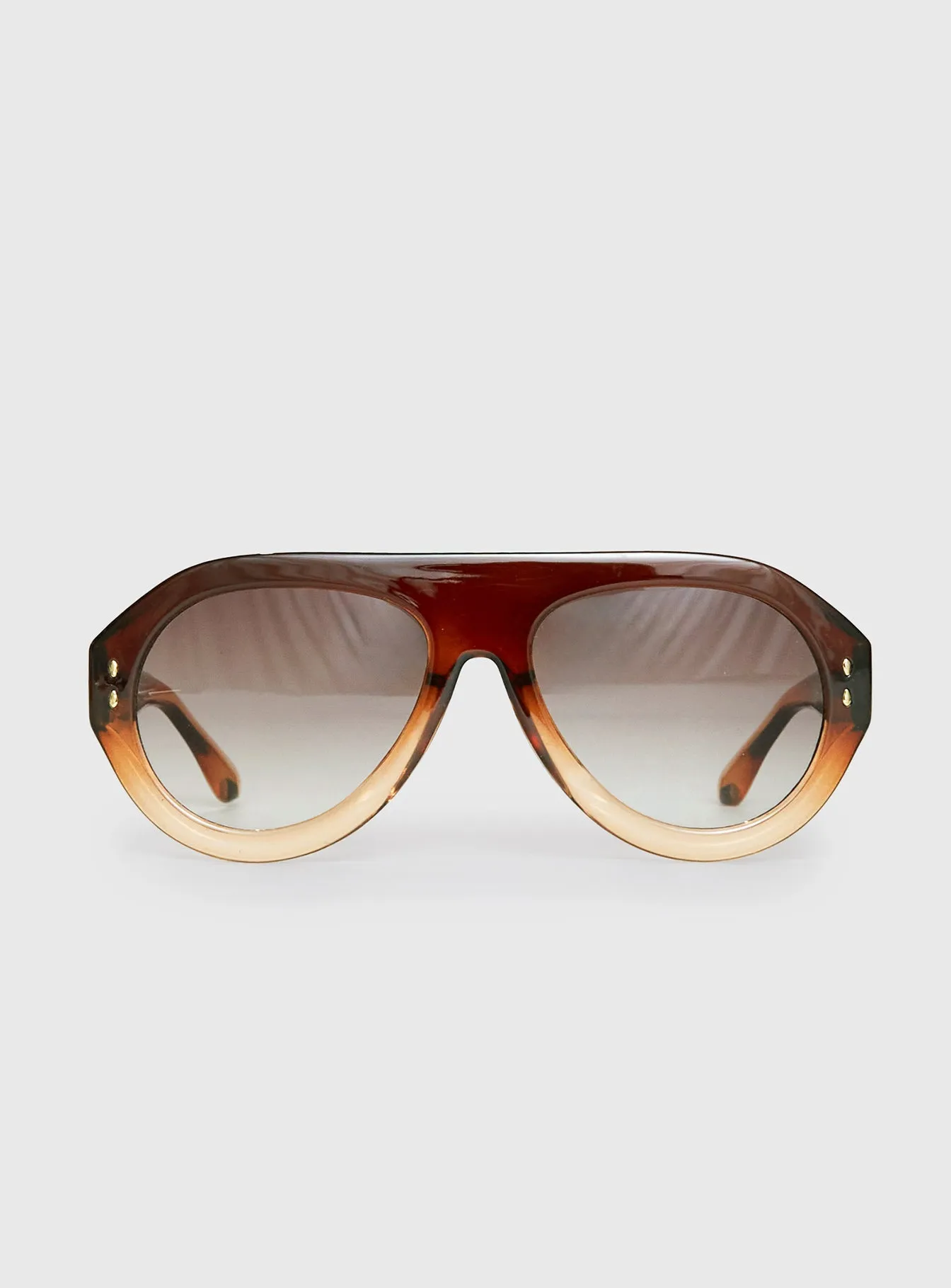 No Stylist Aviator Sunglasses Brown sold by Princess Polly product image thumbnail 2
