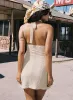 Youthful Spirit Halter Mini Dress Cream sold by Princess Polly