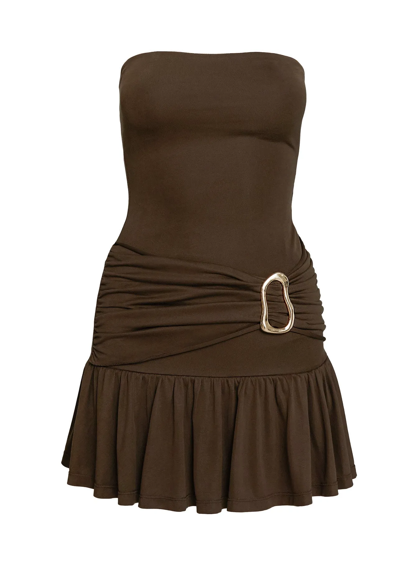 Love Lingers Strapless Mini Dress Chocolate sold by Princess Polly product image thumbnail 5
