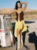 Fantasize Lace Midi Skirt Yellow sold by Princess Polly