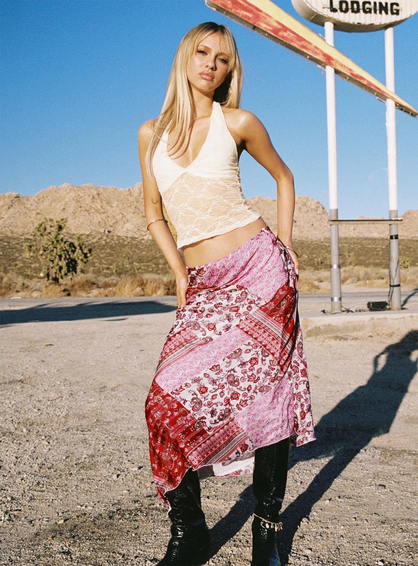 Darrah Lace Halter Top Cream sold by Princess Polly product image thumbnail 2