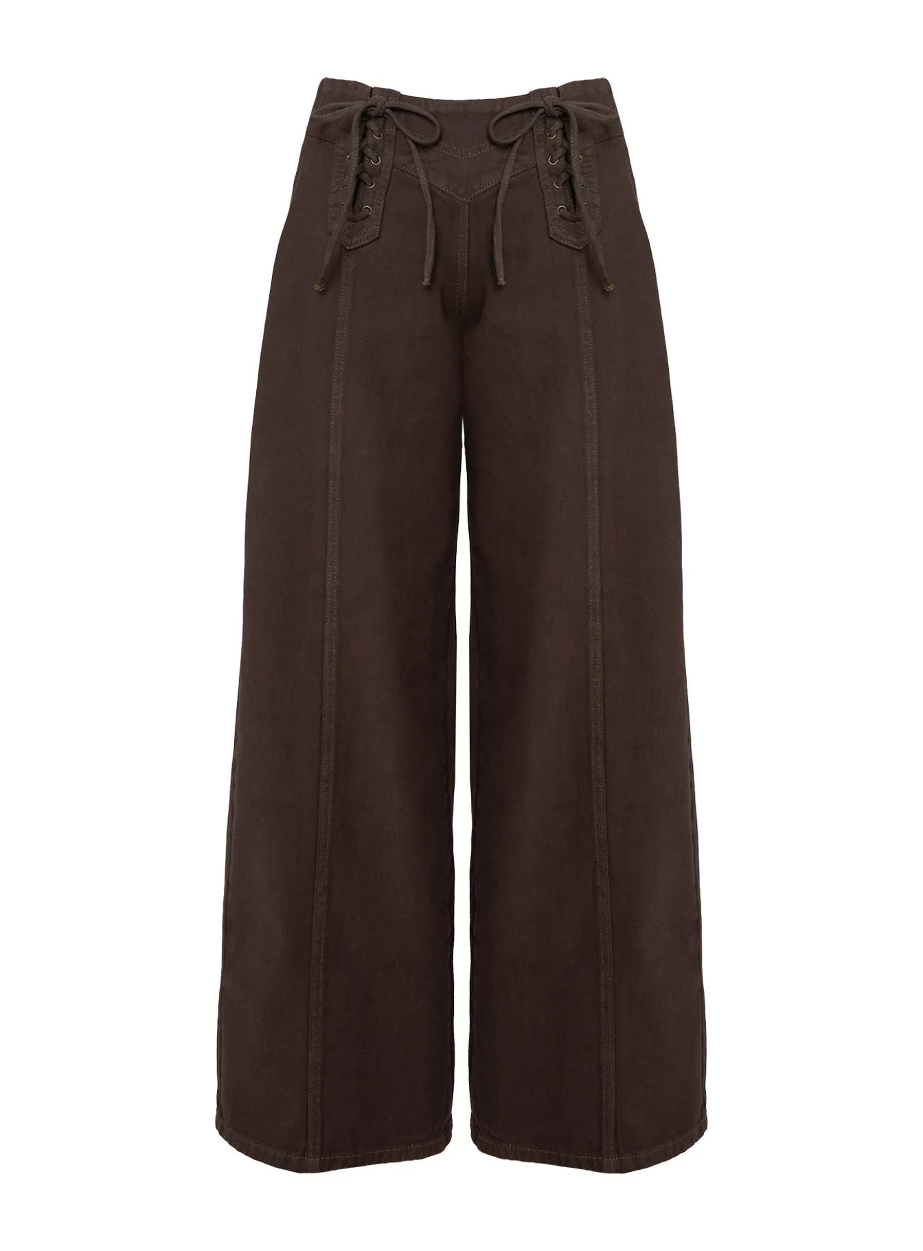 Bystander Lace Up Pants Brown sold by Princess Polly product image thumbnail 5