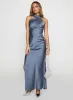 Mordecai Halter Maxi Dress Blue sold by Princess Polly