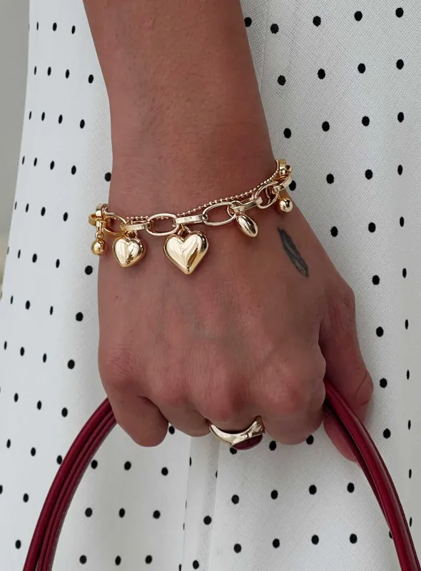 In Heaven Charm Bracelet Gold sold by Princess Polly