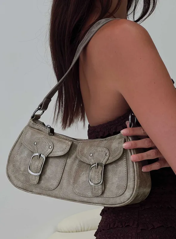 Jayalen Shoulder Bag Washed Grey sold by Princess Polly
