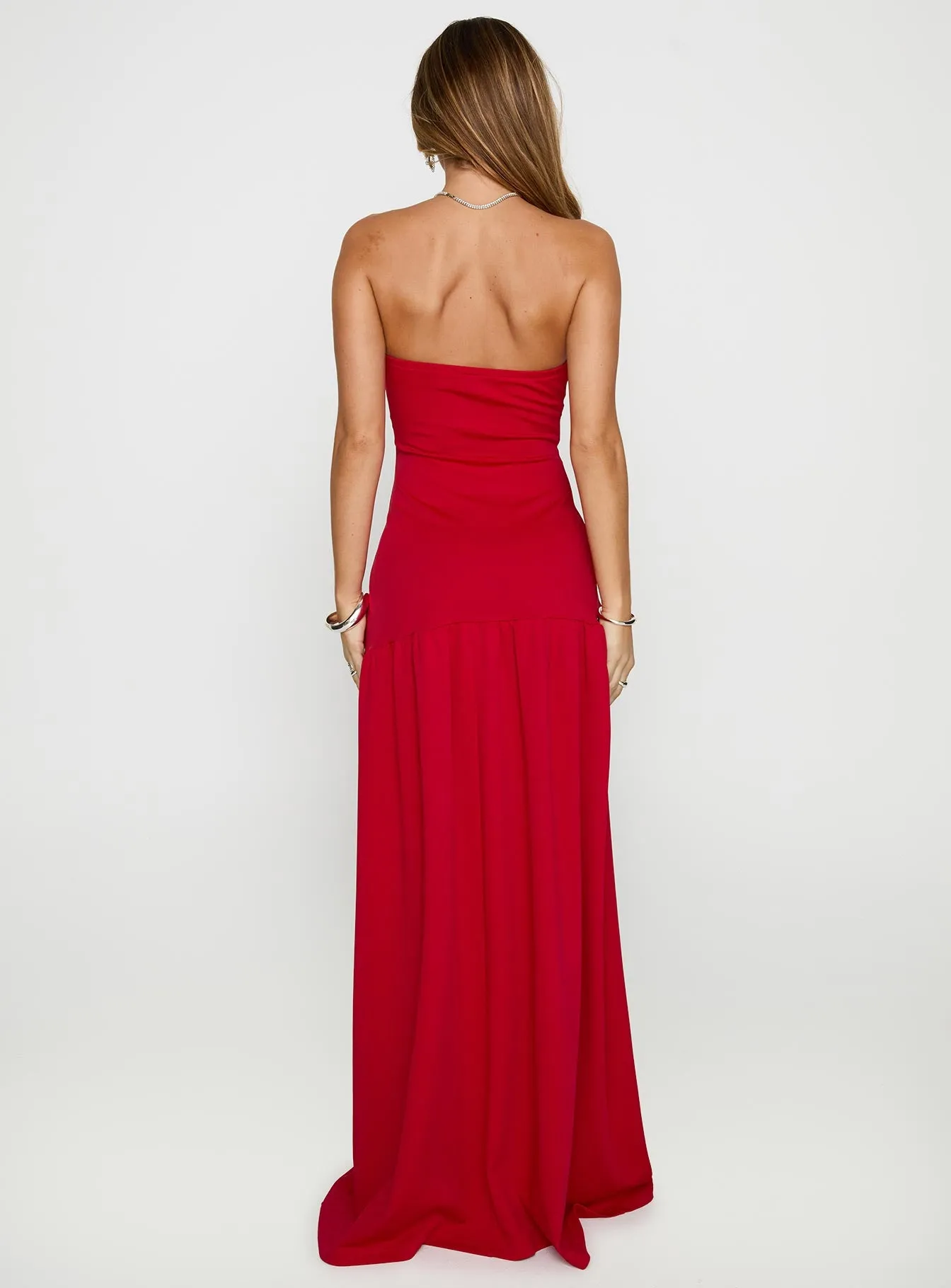 Move Me Strapless Maxi Dress Red sold by Princess Polly product image thumbnail 4