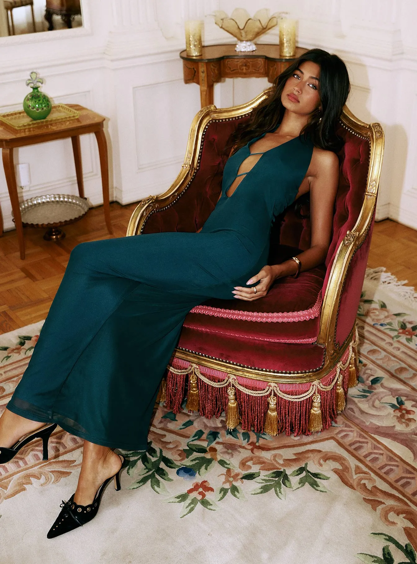 Heartseeker Halter Maxi Dress Forest Green sold by Princess Polly