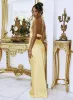 Odyssa Halter Maxi Dress Yellow sold by Princess Polly