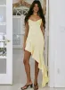 Marielle Asymmetrical Midi Dress Yellow sold by Princess Polly